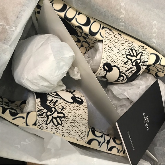 🥰 🐭 Coach Disney Mickey Mouse X Keith Haring Slide - Picture 9 of 13